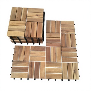 Dalles de terrasse modernes en composite bois-plastique écologiques DIY 300 x 300 mm, technique vieillie, motif 12 lattes, pour extérieur 2 - Product Image 3