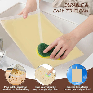 Best Seller Reusable Eco-Friendly Cotton Beeswax Bread <b>Bags</b> Kitchen Food <b>Storage</b> Set Keep Sourdough Fresh Foldable - Product Image 2