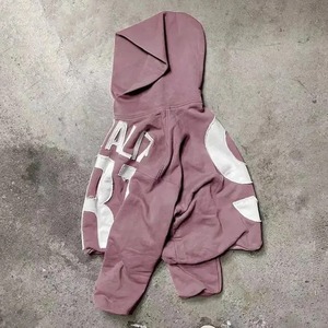 New Custom Vintage Acid Wash Distressed Cropped Hoodie Patch Embroidery <b>Applique</b> Rip Cut Sew Raw Hem 100 Percent Cotton Screen - Product Image 5