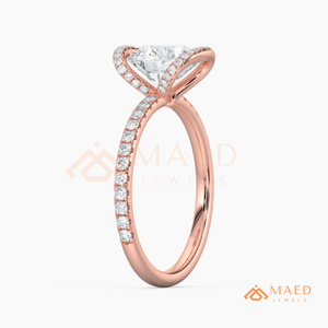 14K Rose Gold Cushion Cut Moissanite Halo Engagement Ring Luxury Bridal Jewelry Gift For Women USA Trend - Product Image 6