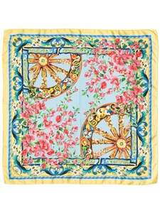 Elegant Look Floral Border Printed <b>Silk</b> Satin Square Scarf for Women Luxury Vintage Tassel <b>Head</b> Scarf Suitable for All-Season - Product Image 4