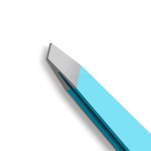 Pince à épiler sourcils bleue à revêtement, prise large, en acier inoxydable, précision, pour le visage, fabricant OEM - Product Image 2