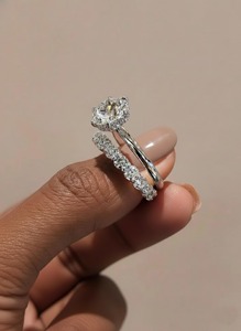 Bague de mariage en or blanc 14 carats avec diamant créé en laboratoire de 1,50 carat, clarté VS1, couleur F, taille ronde, certifiée GIA, fabricant de bijoux - Product Image 4