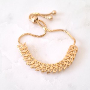 14K <b>Solid</b> <b>Gold</b> Lab Grown Diamond Dainty Wedding Link Chain Bracelets Adjustable Tennis Bracelet <b>Gold</b> Marquise Leaf Bracelet Gift - Product Image 2