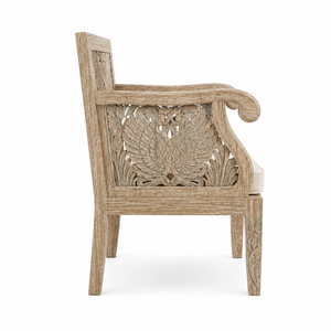 Sillón de Madera Maciza de Calidad de Exportación con Diseño de Alas de Cisne, Elegante y Moderno para Sala de Estar, Disponible a un Precio Razonable - Product Image 2