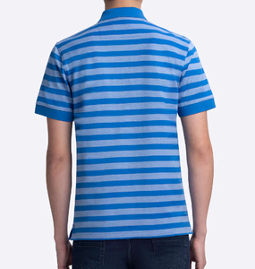 Polo de Manga Corta Premium para Hombre al por Mayor, con Logotipo Personalizado, Rayas de Color en Contraste, Tejido de Algodón Suave, ODM - Product Image 2