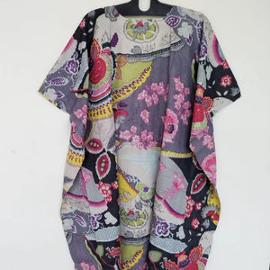 ชุดคาฟตันผ้าฝ้ายอินเดีย งานแฮนด์เมด ลายดอกไม้ ชุดคลุมชายหาด สวมใส่สบาย น้ำหนักเบา เหมาะสำหรับใส่ไปรีสอร์ท สำหรับผู้หญิง - Product Image 1