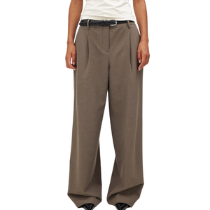 Pantalones de Mujer de Cintura Alta y Pierna Ancha, Casuales, de Oficina, Rectos, Transpirables, Ecológicos, OEM, ODM, Personalizados, Venta al Por Mayor - Product Image 2