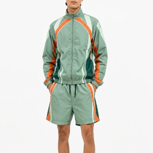 Ensemble short et coupe-vent d'été pour homme, brodé, léger, décontracté, sportif, respirant, confortable, coupe ajustée, style urbain - Product Image 1