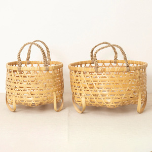 Handweave <b>bamboo</b> storage <b>basket</b> set house organization cheapest cost eco friendly container <b>baskets</b> - Product Image 4