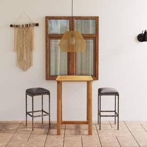 Juego de Muebles de Jardín para Patio, Mesa Gris de Madera de Acacia Sólida de Durabilidad Media - Product Image 1