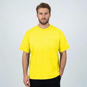 Camiseta de punto oversize para hombre, estilo streetwear, con hombros caídos, lavado ácido, color liso, 100% algodón, peso pesado, vintage, con logotipo personalizado, OEM, venta al por mayor, envío rápido - Product Image 1