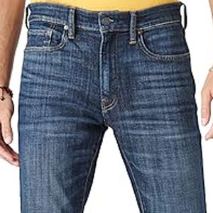 Jeans de Mezclilla Rectos para Hombre, Corte Clásico, Estilo Casual Urbano, Cintura Media, Lavado Medio, Azul, Diseño Retro, Transpirables para Invierno y Verano - Product Image 4