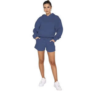 Spring 2025 Women's Long Sleeve round Neck T-Shirt High Waist <b>Short</b> Pants Basic Sportswear Set Solid Color Casual Fitness Outfit - Product Image 6
