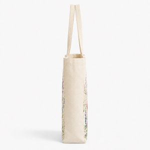 Custom Cotton <b>Canvas</b> Tote Bag Floral Print Promotional Reusable Drawstring <b>Beach</b> Shopping Carryall - Product Image 4