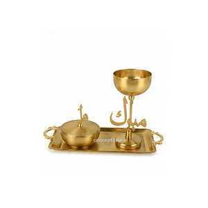 Brass Incense <b>Burner</b> Set With Decorative Finial And Tray Hand-Made <b>For</b> Religious Use All Season - Product Image 5