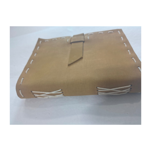 Carnet en cuir cousu main avec papier fait main, couverture en cuir artisanal pour l'écriture - Product Image 4