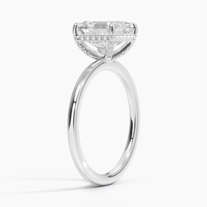 Classic <b>Thin</b> Band Asscher Moissanite Diamond Dainty Everyday Wear Loving Couple S925 Silver Promise <b>Ring</b> - Product Image 6