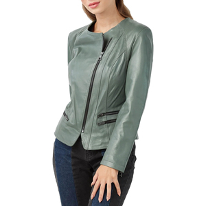 Chaquetas de Cuero Genuino para Mujer, Hechas en Pakistán, Nuevo Estilo de Moda, Transpirables, con Cierre - Product Image 4
