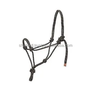 高级高编织马马术折叠绳笼头8毫米厚花式质量强力绳笼头最佳批发价