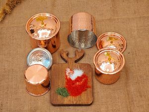 Handcrafted Hammered Copper <b>Canister</b> Set with Lid, Decorative Kitchen Storage Jars for Spices, <b>Tea</b>, <b>Coffee</b> & Dry Fruits - Product Image 6