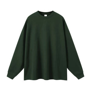 Sudadera de Cuello Redondo para Hombre, Color Verde Oscuro, Manga Larga, Estilo Casual, Poliéster/Algodón, 340g, con Bolsillo - Product Image 1