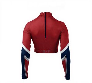 Camiseta de manga larga para porristas, uniforme personalizado por sublimación, top para competición, entrenamiento, baile y equipo. - Product Image 6