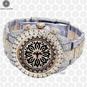 Charm Jewells Men's Luxury Stainless Steel Chronograph <b>Watch</b> With Diamond Accents Folding Clasp Analog Quartz 20mm Band - Product Image 4