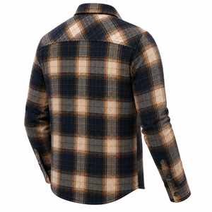Plaid Winter Motorbike Riding Flannel Shirt Durable Abrasion Resistant Layering Overshirt Full Sleeve Zipper Pocket Unbranded - Product Image 5