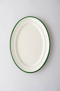 Plateau à beurre en émail blanc avec bord rouge, forme rectangulaire, style rétro, avec couvercle, vaisselle et assiettes, plateaux à beurre en émail métallique, ensembles - Product Image 6