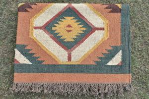 Tapis en jute tissé à la main, tapis kilim réversible, tapis en fibres naturelles durables, style bohème pour la maison et l'hôtellerie - Product Image 2