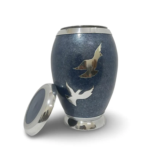 Urna Funeraria de Metal para Cenizas, Urna Conmemorativa Azul para Adultos - Product Image 5