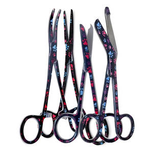 Tijeras para vendajes de 5.5 pulgadas, tijeras para suturas de 4.5 pulgadas y hemostato de 5.5 pulgadas, rectas y curvas, de acero inoxidable negro de calidad premium - Product Image 1