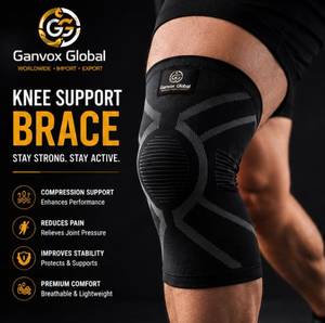Soporte de Rodilla Ganvox Global Personalizable en Varios Tamaños, Manga de Compresión de Neopreno, Unisex, para Entrenamiento Físico, Ajuste Cómodo - Product Image 2