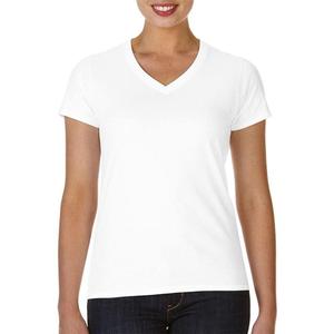 Camiseta de Manga Corta con Cuello en V Antibacteriana para Mujer, Colores Lisos, Tejida, 100% Algodón, Transpirable, con Cierre y Logotipo - Product Image 3