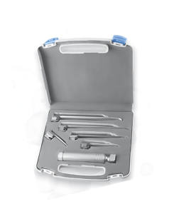 Ensemble de laryngoscope LED Miller avec 5 lames droites certifiées CE, kit d'intubation des voies respiratoires vétérinaire Debonairii DII-900084 en acier inoxydable - Product Image 1