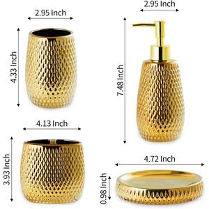 Elegante Juego de Baño de Diseño con Acabado Dorado, Perfecto para un Baño Lujoso, Decoración de Baño de Lujo y Cuidado Personal - Product Image 4
