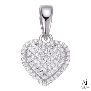 Colgante de Lujo de Plata 925 Bañado en Oro con Moissanita en Forma de Corazón, Engaste de Bisel y Corte Brillante Redondo, Joyería para Regalo y Uso Diario - Product Image 1