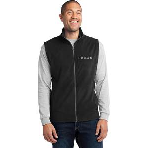 Gilets en micropolaire avec texte de couture personnalisé pour hommes super doux et légers-Options multicolores - Product Image 4