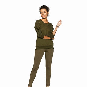 High Quality <b>Women's</b> Casual Sweatshirt 100% Cotton Fleece Knitted Oversize Custom Embroidery OEM Service <b>Women</b> Sweatshirt - Product Image 3