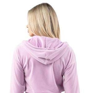 Sudadera con capucha corta rosa bebé para mujer, con cremallera completa, manga larga, suave, informal, para gimnasio, entrenamiento, ropa deportiva, ligera, para uso diario - Product Image 5