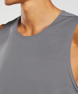 Men's Summer Workout Tank Tops Breathable Active Wear Sleeveless Plain Gym Clothing with <b>Badge</b> Decoration Solid Color Top - Product Image 6