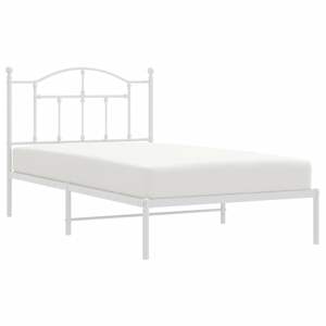 Cadre de lit simple moderne en acier blanc, design rectangulaire, lits en métal - Product Image 3