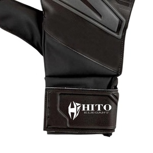 Hot Selling Custom Design Black and White Soccer Goalkeeper <b>Gloves</b> with 4mm German Latex Negative Cut - Product Image 4