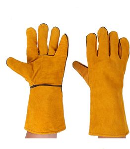 Guantes de Soldadura de Cuero Marrón, Guantes de Trabajo de Seguridad Forrados con Piel de Oveja, Resistentes al Calor y Antideslizantes para Soldadura y Reparación - Product Image 6