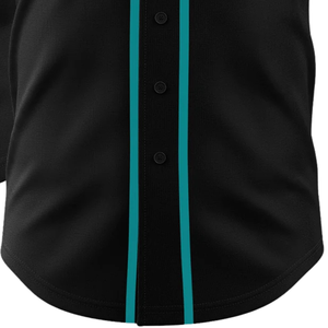 Maillot de baseball noir, rose et turquoise pour homme, boutonné, uniforme d'équipe, respirant, léger, vêtement de sport pour tournoi - Product Image 6
