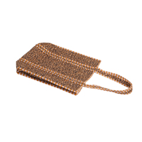 Sac fourre-tout matelassé en coton fait main léger et lavable à imprimé léopard, écologique, pour femme, mode vintage, ouvert, plage, automne