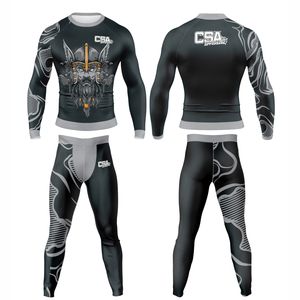 ชุดรัดกล้ามเนื้อสำหรับผู้ชายแบบระบายอากาศได้ดี พิมพ์ลายดิจิทัลตามสั่ง สำหรับ MMA และ BJJ  ขายส่งจากโรงงานโดยตรง - Product Image 1