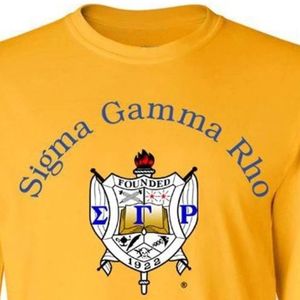 T-shirt personnalisé à manches longues pour femme, motif drapeau mondial, imprimé graphique lettres grecques, col rond, décontracté, style universitaire - Product Image 5