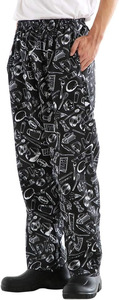 Pantalones de Chef de Poliéster/Algodón de Primera Calidad, Ligeros y de Secado Rápido, con Estampado Digital, Ropa de Trabajo Unisex, Uniformes para Restaurante y Bar - Product Image 3